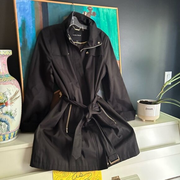 Ivanka Trump Black Trench Coat Windbreaker XL - Picture 3 of 16